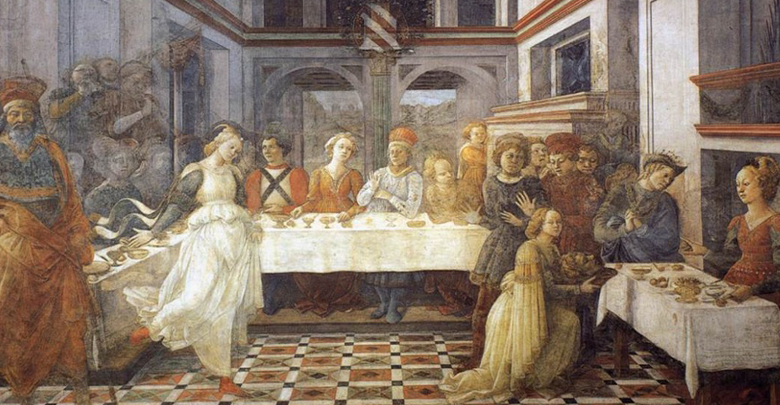 Particolare delle Storie di San Giovanni Battista di Filippo Lippi nel Duomo di Prato