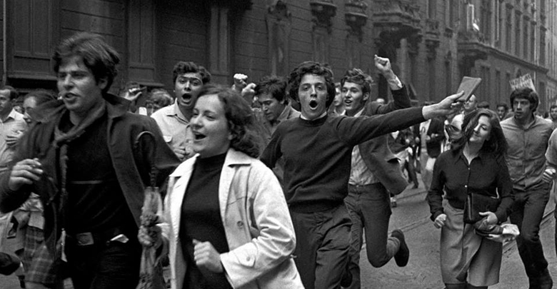 Studenti in corteo nel 1968